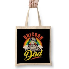 Humuts Awesome Unicorn Dad Cool Unicorn Dads Bez Çanta Uzun Saplı