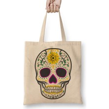 Humuts Desenli Kuru Kafa Bez Çanta Uzun Saplı