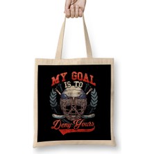 My Goal Is To Deny Yours Hockey Defender Bez Çanta Uzun Saplı