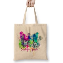 Vespa Scooter Patent White Bez Çanta Uzun Saplı