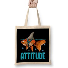 Humuts Attitude Of A Shark Fish Confidence & Self Belief Bez Çanta Uzun Saplı