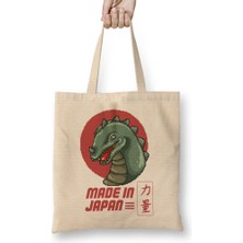 Made In Japan Godzilla Pixel Art Bez Çanta Uzun Saplı