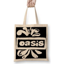 Oasis Logo Bez Çanta Uzun Saplı