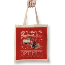 Humuts All I Want For Christmas Is Optimus Prime Transformers Bez Çanta Uzun Saplı