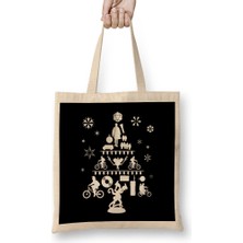 Humuts Stranger Things Christmas Tree Silhouette White Bez Çanta Uzun Saplı