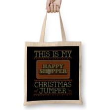 Humuts This Is My Happy Shopper Christmas Jumper Bez Çanta Uzun Saplı