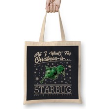 All I Want For Christmas Is Starbug Red Dwarf Bez Çanta Uzun Saplı