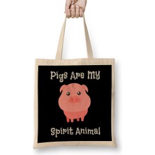 Pigs Are My Spirit Animal Cute Baby Pig Bez Çanta Uzun Saplı