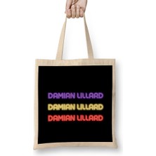 Humuts Damian Lillard - Basketball Gifts Vintage Retro Rainbow Quotes For Boys And Dad Bez Çanta Uzun Saplı