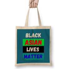 Humuts Black Asian Lives Matter Stop Aapı Hate Bez Çanta Uzun Saplı