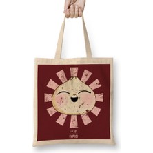 Happy Bao Bun Retro Japanese Bez Çanta Uzun Saplı