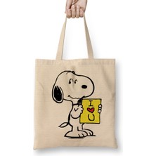 Humuts Snoopy Peanuts I Love You 03 Bez Çanta Uzun Saplı