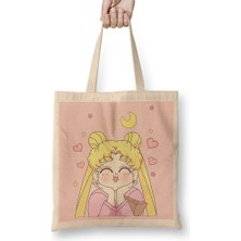 Humuts Sailor Moon Heart Bez Çanta Uzun Saplı