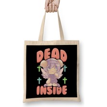 Cute Pastel Goth Dead Inside Kawaii Anime Girl Bez Çanta Uzun Saplı