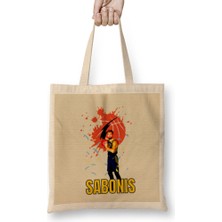 Humuts Domantas Sabonis Vintage Art -Legend Basketball Gift Vintage Retro Style Bez Çanta Uzun Saplı