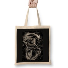 Humuts Alien Xenomorph Black And White Bez Çanta Uzun Saplı