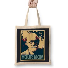 Humuts Sigmund Freud Pink Freud The White Line Of Your Mom Bez Çanta Uzun Saplı