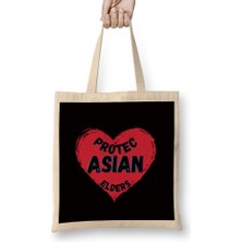 Protect Aapi Asian Elders Bez Çanta Uzun Saplı