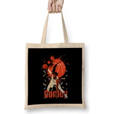 Humuts Mikal Bridges Mikal Bridges Vintage Art - Legend Basketball Gift Bez Çanta Uzun Saplı