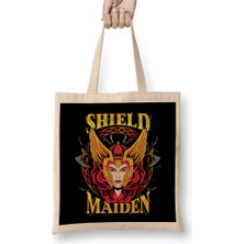 Humuts Shield Maiden Norse Mythology Female Warrior Bez Çanta Uzun Saplı