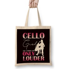 Cello Girl Cellist Musician Cello Player Musical Instrument Bez Çanta Uzun Saplı