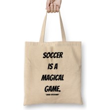Humuts David Beckham Quotes Gift- Vintage Retro Rainbow Style Bez Çanta Uzun Saplı