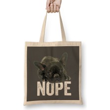 Humuts French Bulldog Nope 02 Bez Çanta Uzun Saplı
