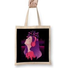 Humuts Vaporwave Girl Edm & Trance Dance Music Headphones Bez Çanta Uzun Saplı