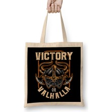 Humuts Viking Mythology Victory Or Valhalla Norse History Bez Çanta Uzun Saplı