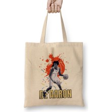 Humuts Deaaron Fox De'aaron Fox Vintage Art -Legend Basketball Gift Vintage Retro Style Bez Çanta Uzun Saplı