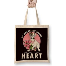 Humuts Jack Russel Terrier Is My Heart Dogs Dog Puppy Bez Çanta Uzun Saplı