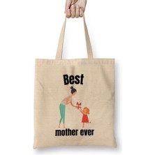 Mothers Day 2021 Best Cat Mother Ever Bez Çanta Uzun Saplı