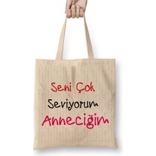 Humuts Anneler Günü Annelere Hediye 027 Bez Çanta Uzun Saplı