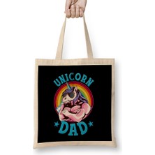 Unicorn Dad Proud Fathers Of A Unicorn Princess Bez Çanta Uzun Saplı