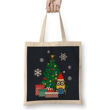Minion Gifts Under The Christmas Tree Bez Çanta Uzun Saplı