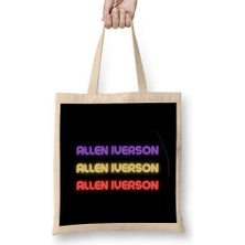 Humuts Allen Iverson - Basketball Gifts Vintage Retro Rainbow Quotes For Boys And Dad Bez Çanta Uzun Saplı