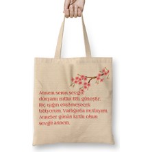 Humuts Anneler Günü Annelere Hediye 042 Bez Çanta Uzun Saplı