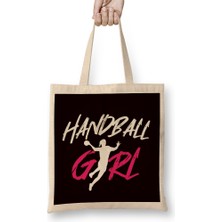 Humuts Handball Girl Player Handballer Ball Sports Team Coach Game Bez Çanta Uzun Saplı