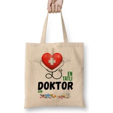 Humuts Doktor Doktora Hediye Bez Çanta Uzun Saplı
