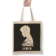 Humuts Bts Chim Chim Side Silhouette White And Branches Bts Army Kpop Bez Çanta Uzun Saplı