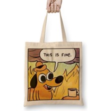 This Is Fine 01 Bez Çanta Uzun Saplı