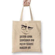 Humuts Komik Söz Şeytana Uymak Istemiyorum Bez Çanta Uzun Saplı