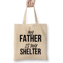 Humuts My Father Is My Shelter Bez Çanta Uzun Saplı
