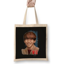 Humuts Bts Taehyung 01 Bez Çanta Uzun Saplı