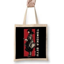 Tomioka Giyuu Giyu White Side Bez Çanta Uzun Saplı