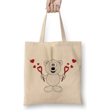 Humuts We Bare Bears Ice Bear Aşk Bez Çanta Uzun Saplı
