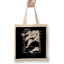 Yuji Itadori White Bez Çanta Uzun Saplı