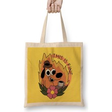 Humuts This Is Fine Meme This Is Fine Fine Bez Çanta Uzun Saplı