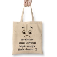 Komik Söz Hayallerime Otopsi Istiyorum Bez Çanta Uzun Saplı