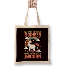 Humuts Unicorn Ginger Redhead Red Orange Haired Fantasy Magic Irish Bez Çanta Uzun Saplı